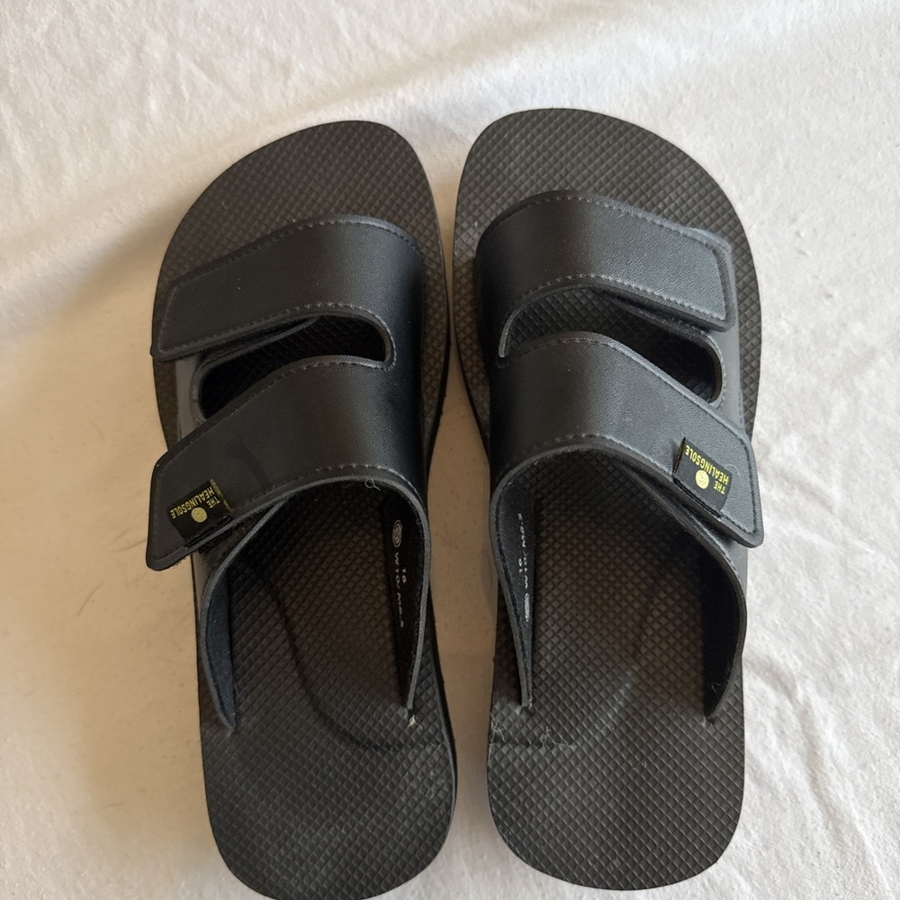 THE HEALINGSOLE Emerson Sandal Womens Black Slip On Casual Slide Size 10‎